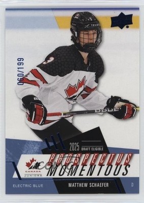 2024 Upper Deck Team Canada Juniors Electric Blue 60/199 Matthew Schaefer 1tb6