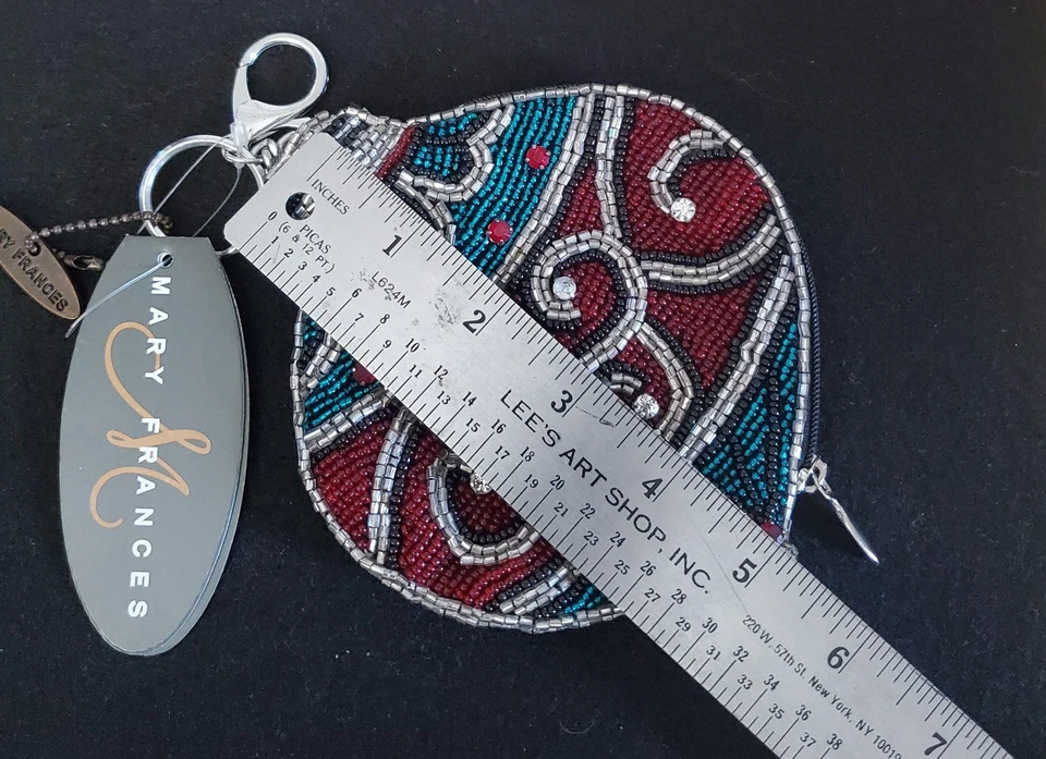 Mary Frances монета сумочки Рождественское украшение вручную бисером ключ зажим на украшенный - Изображение 3 из 4