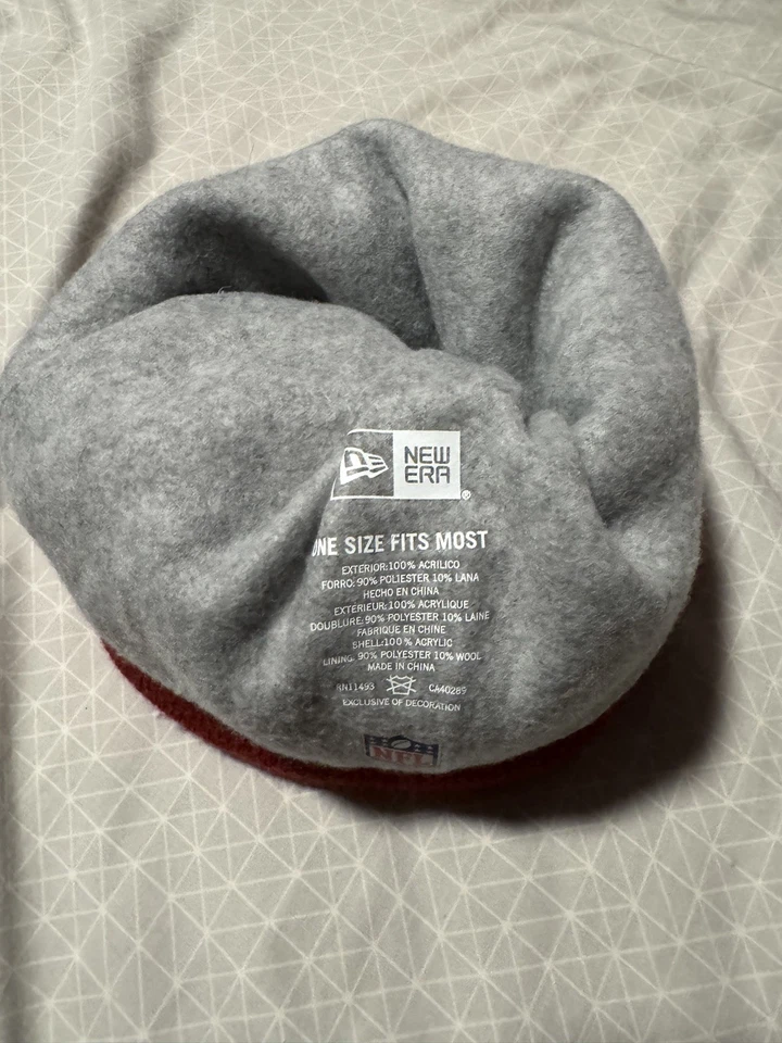 NFL Washington Commanders Knit Beanie pom New Era Fleece Lining football team - Image 3 of 4