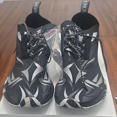 adidas JUICE x NMD Racer Primeknit Black White Geometric Sneaker DB1777