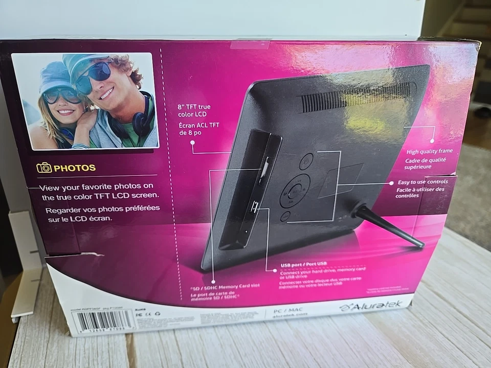 ALURATEK 8” Digital Photo Frame * Brand New  - Image 2 of 4
