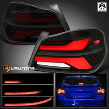 Fits 2015-2021 Subaru WRX STI LED Smoke Tail Lights Sequential Signal Red Tube
