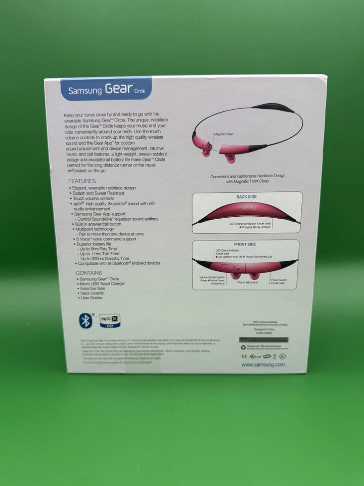 SAMSUNG Gear Circle Bluetooth Wireless Headphones (Hot Pink) Sealed NEW!! - Image 2 of 4