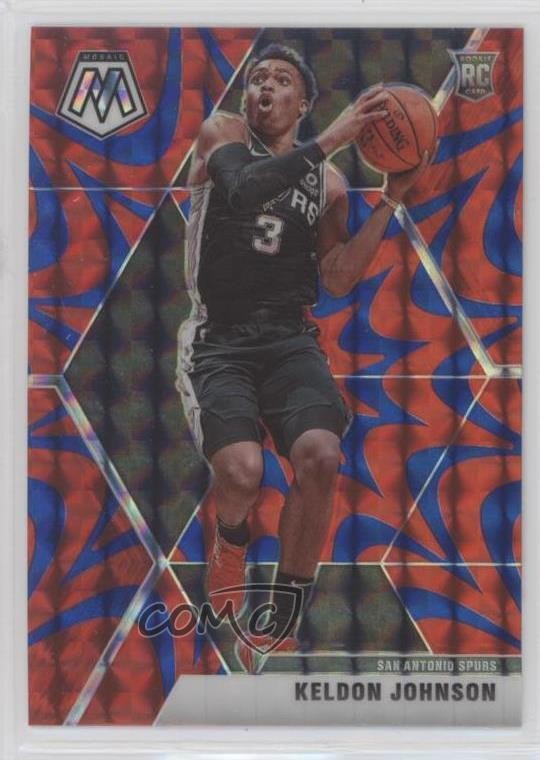 2019-20 Panini Mosaic Rookies Reactive Blue Prizm Keldon Johnson #238 14sx