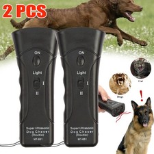 2PCS Ultrasonic Anti Dog Stop Barking Pet Trainer LED Light Gentle Chaser Device