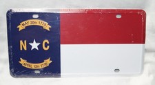 North Carolina State Flag License Plate Vanity Tag 4 holes