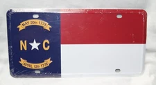 North Carolina State Flag License Plate Vanity Tag 4 holes