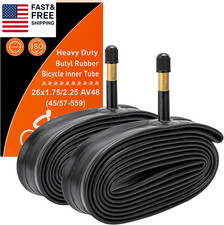 2-PCS 26" Heavy Duty Bike Tubes 26X1.95 26X2.10 26X2.125 AV48MM Schrader Va