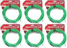 6 Rockville RCGT20G 20' 1/4" TS to 1/4'' TS Guitar/Instrument Cable