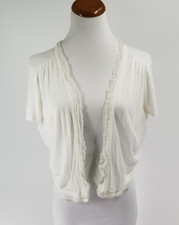 White House Black Market Size L Large Open Front Cropped Bolero Sweater