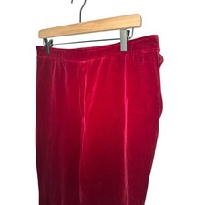 Vintage Niediec Velvet High Waist Pants Trouser Red Lined L-XL
