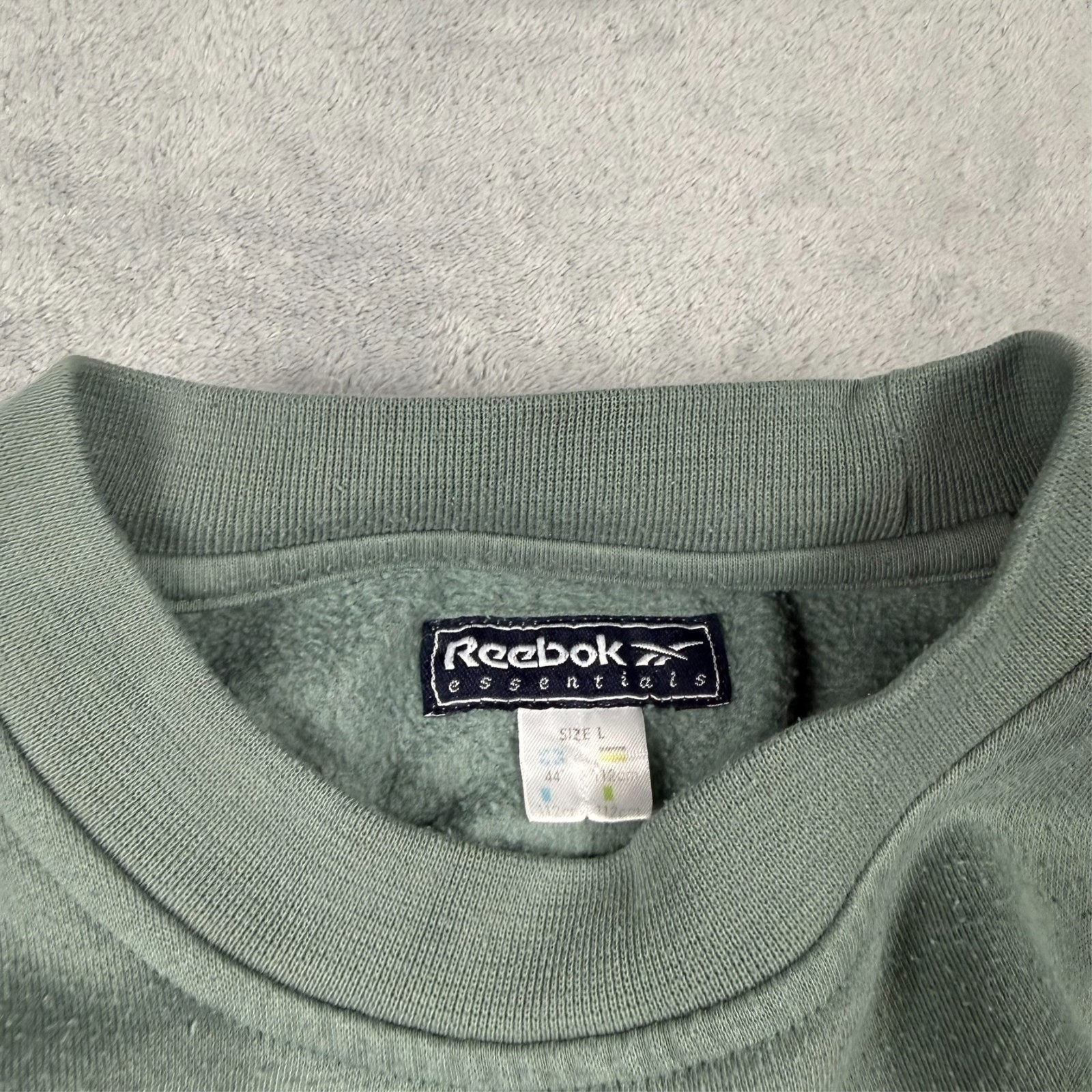 Vintage Reebok 2000s Y2K Spellout Sage Green Oversized Large Pullover Sweatshirt image 4