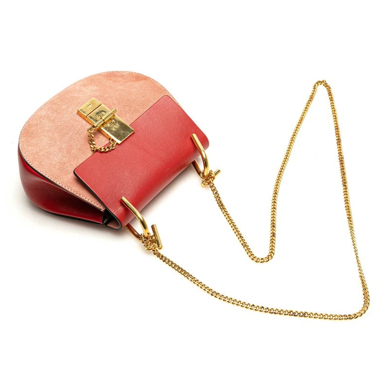 Bolso de hombro Chloe Drew rojo rosa cuero sudadera para mujer Foto 4 de 4
