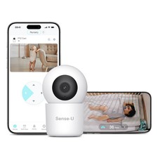Sense-U AI 2.5K PTZ Baby Camera Monitor with Sensor-Free Sleep Small, white