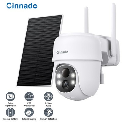 Wireless 3MP Solar Powered Outdoor Security Camera with Motion Detection 360°PTZ