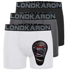 3-Pack Youth Boys Stretch Boxer Briefs w/Soft Large White/Black/Dark Grey