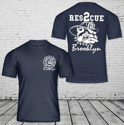 Rescue 2 With Fire Fighting Bulldog - Brooklyn New York Fire Department T-Shirt