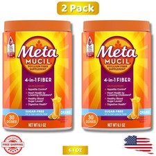 Metamucil 4-in-1 Fiber Sugar-Free Supplement (Orange) 23.3 OZ (2 Pack)