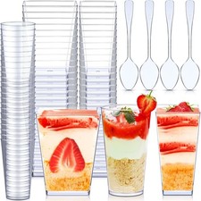 300 Packs 3 oz 5.6 oz Mini Dessert Cups W/ Spoons Plastic Parfait Appetizer