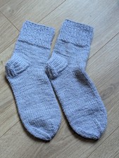 Hand Knitted Socks Wool/ Acrylic Warms Unisex Ankle Size 7-8 UK