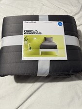 Room Essentials Satin Quilt Twin/Twin Extra Long Satin Quilt Dark Gray New