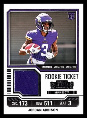 Jordan Addison - Minnesota Vikings (RC) - Rookie Ticket Variation Relic -