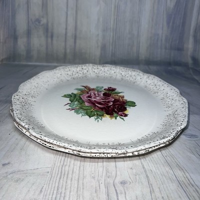 Vintage Fairbanks Ward Aristocrat Rose Set Of 2 Dinner Plates 11 