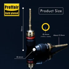 PREFFAIR Hifi Copper Wire Braided Banana Plug Speaker Cable Wire Connector(4pcs)