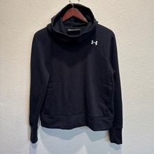 Under Armour Womens Rival Fleece Funnel Neck Hoodie Black 1331725-001 Small NWT