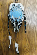 Vtg Native American Hand-Painted Cow Skull Artist Signed Brian Christian 1997 Vtg Native American Hand-Painted Cow Skull Artist Signed Brian Christian 1997