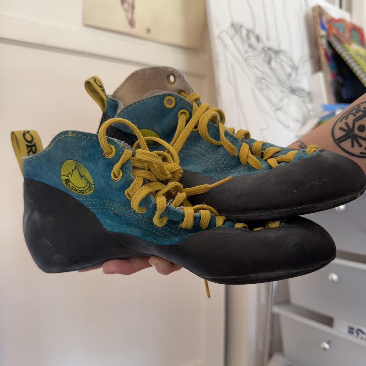 Vintage La Sportiva Kaukulator Rock Climbing Shoes EU38 US W8 M6
