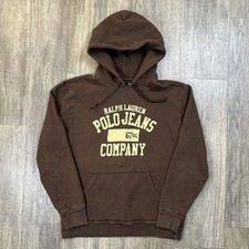 Vintage Ralph Lauren Polo Jeans Company Brown Hoodie Size M Sweatshirt Y2K 2000s