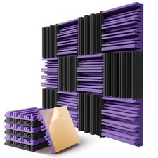 8 Pack Sound Proof Foam Panels for Wall,12" X 12" X 2 Inch 8pack Black Purple