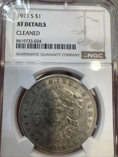 1921 S Morgan Silver Dollar $1 NGC XF Details Cleaned