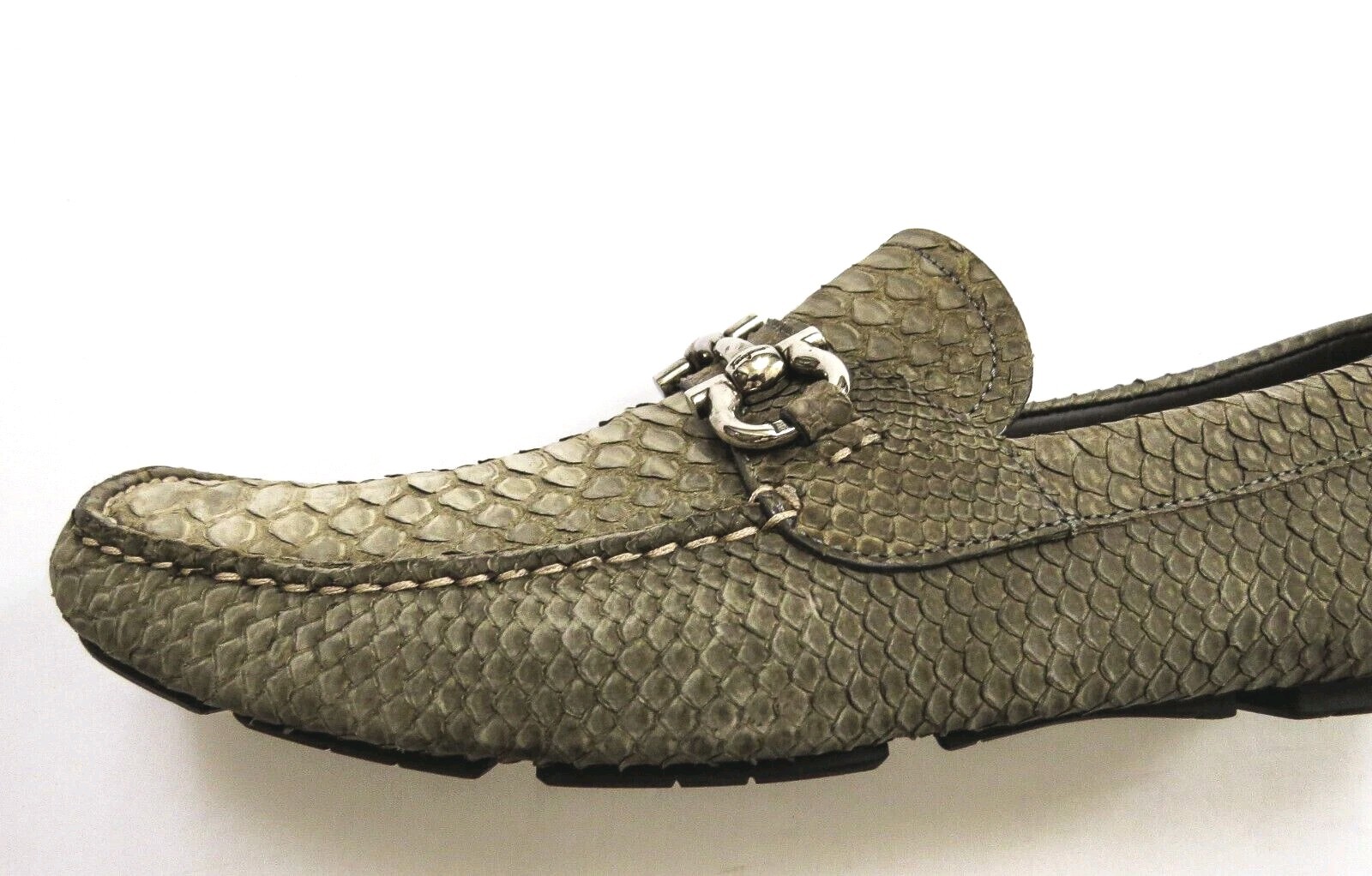 SALVATORE FERRAGAMO Olive Python Snakeskin Leathe… - image 6