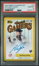 2023 Topps Finest Flashbacks Gamers Anthony Volpe #76 Auto /100 PSA 10