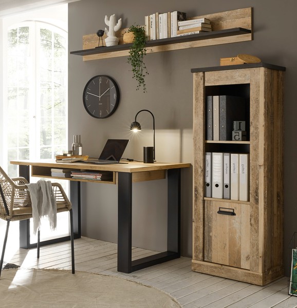 BüRo MöBel Set Arbeitszimmer Einrichtung Schreibtisch Schrank In Used Wood Stove-image