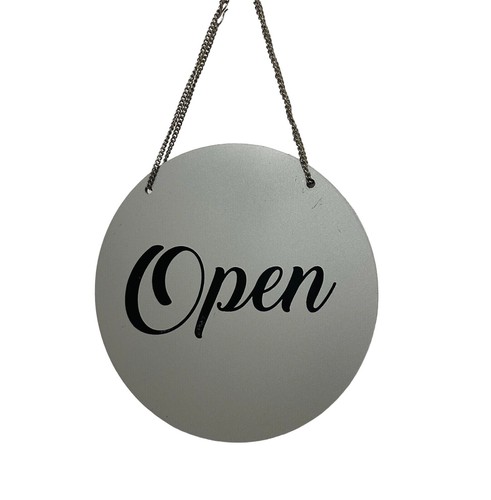 Open Closed Sign with Chain & Suction Rigid-3mm Black-Green-Blue-Red-Silver-Gold - Picture 22 of 42