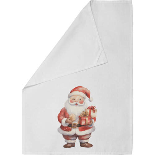 'Cute Christmas Santa' Cotton Tea Towel / Dish Cloth (TW00032530) - Afbeelding 1 van 2
