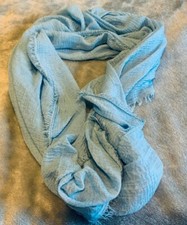 Tickled Pink Blue Sheer Scarf 38" x 72"