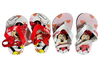 Minnie Maus Zehentrenner Flip Flops Badeschuhe Schuhe Disney Größen: 22 24 26 28