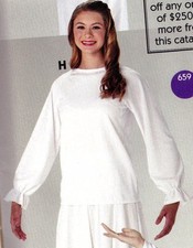 Praisewear Blouse Liturgical White Long Sleeve 85887 Knit ch/ladies/Plus