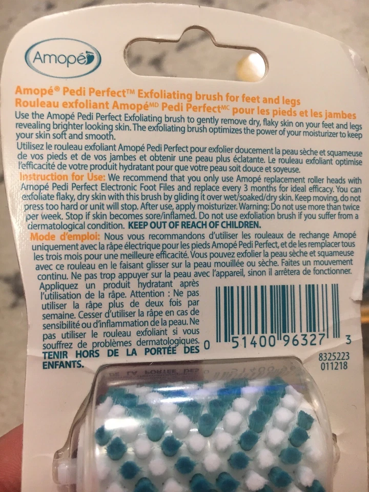 Cepillo exfoliante perfecto Amope Pedi recargas piel seca pies piernas 2 unidades LOTE DE 3 Foto 3 de 4