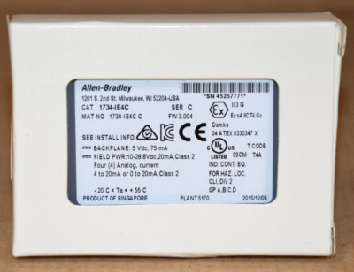 ALLEN BRADLEY  1734-IE4C POINT I/O 4 Point Analog Input Module SER C NEU OVP