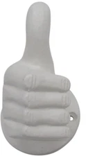 White, Powder Coated Thumbs UP Wall Hook, Home Decor