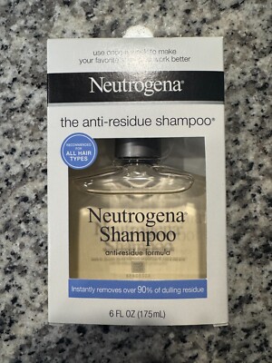 Neutrogena Anti-Residue Shampoo For All Hair Types Original Formula 6oz New
