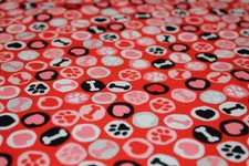 Dogs Puppies Paw Prints FABRIC Fat Quarter FQ 18" x 22" 100 COTTON Animals Vet