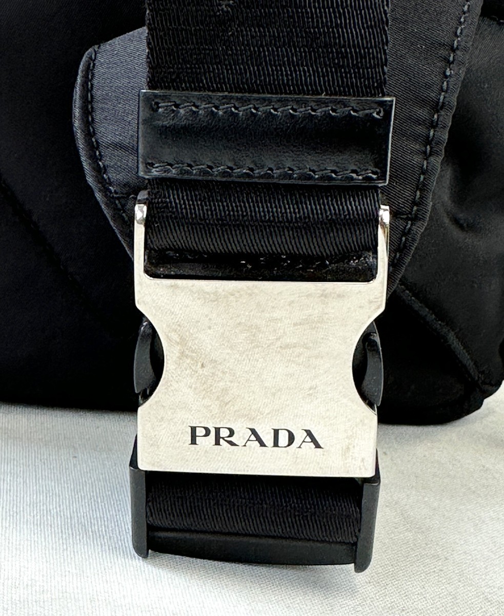 PRADA Black Re Nylon Leather Shoulder Strap Backpack Unisex PRADA Black Re Nylon Leather Shoulder Strap Backpack Unisex