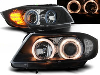 Scheinwerfer Paar Bmw 3Er E90 05-08 Angel Eyes Schwarz