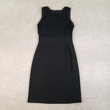 Valentino Spa Dress Womens Sz 6 Black Lace Sleeveless Wool Quiet Luxury Cocktail